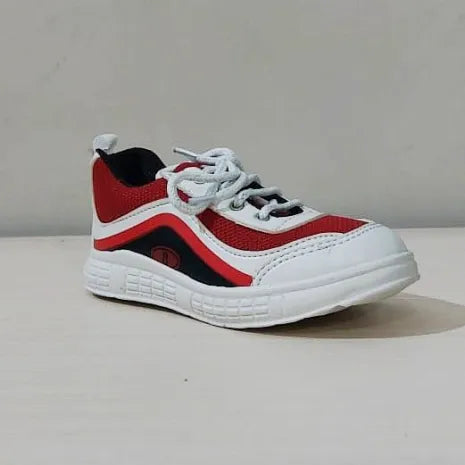 Kids Sports Sneakers – Red & White Mesh Shoes