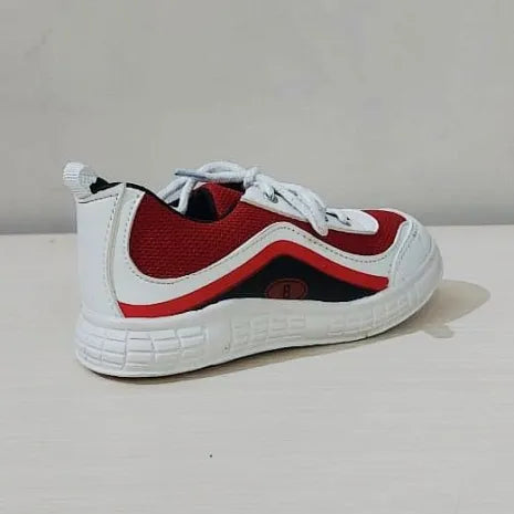 Kids Sports Sneakers – Red & White Mesh Shoes