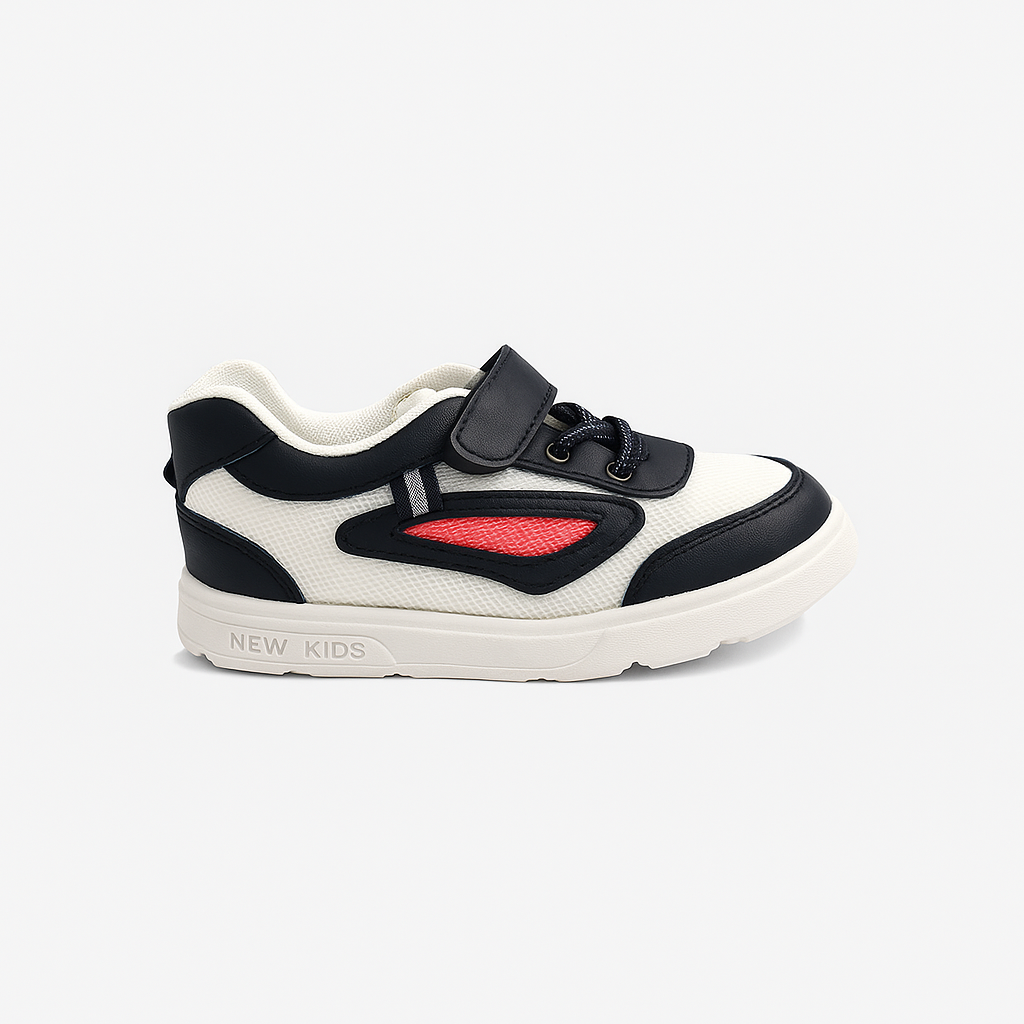 New Kids Navy & White Mesh Sneakers for Boys